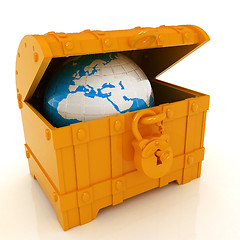 Image showing Earth in a chest. 3d illustration