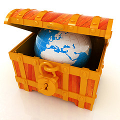 Image showing Earth in a chest. 3d illustration