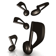 Image showing Darknes music notes. 3d render