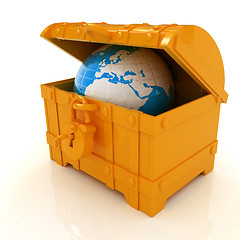 Image showing Earth in a chest. 3d illustration