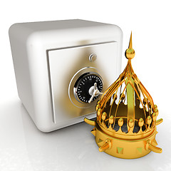 Image showing Safe and crown. Money saving concept. 3d render