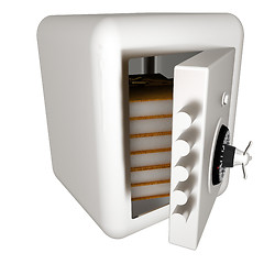 Image showing Books in a safe. 3d render