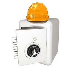 Image showing Safe and hard hat. Technology icon. 3d render