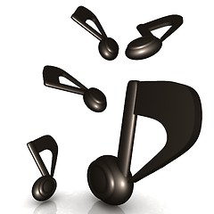 Image showing Darknes music notes. 3d render