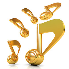 Image showing Gold music notes. 3d render