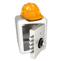 Image showing Safe and hard hat. Technology icon. 3d render