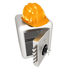 Image showing Safe and hard hat. Technology icon. 3d render