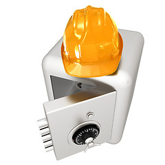 Image showing Safe and hard hat. Technology icon. 3d render