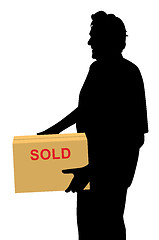 Image showing Happy buyer carrying something purchased and packed in a box