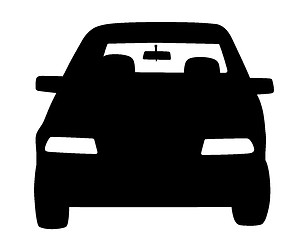 Image showing Parked car front view silhouette