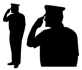 Image showing Saluting side view