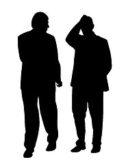 Image showing Man leaving behind his friend or colleague who has a problem