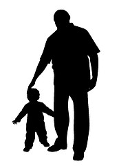 Image showing Grandfather with a little child