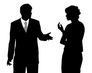 Image showing Business man and woman arguing