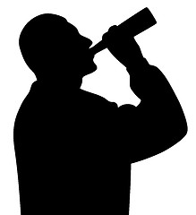 Image showing Man drinking alcohol from bottle