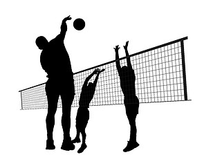 Image showing Men playing volleyball