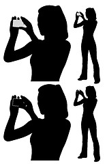 Image showing Woman taking a photo with smart phone