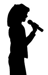 Image showing Kid girl singing