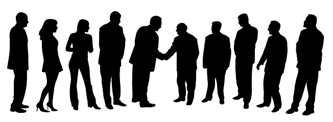 Image showing Business people group at a meeting shaking hands