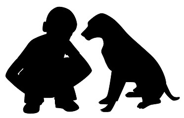 Image showing The best friends little boy and dog