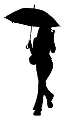 Image showing Woman with umbrella