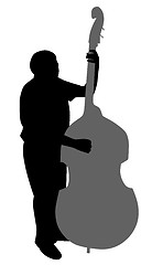 Image showing Man playing contrabass