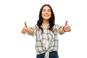 Image showing young woman or teenage girls showing thumbs up