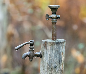 Image showing Old Tap or Faucet in Rain