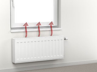 Image showing Heating radiator emitting hot air