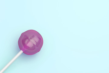 Image showing Lollipop on turquoise