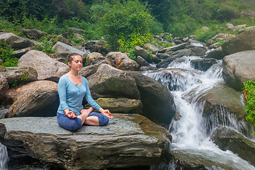 Image showing Woman in Padmasana outdoors