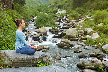 Image showing Woman in Padmasana outdoors