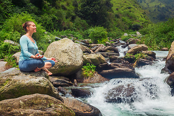 Image showing Woman in Padmasana outdoors