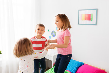 Image showing happy children playing at home