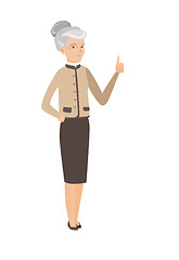 Image showing Senior caucasian business woman giving thumb up