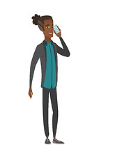 Image showing African businessman talking on a mobile phone.