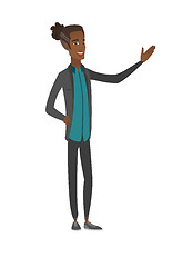 Image showing Young african businessman with outstretched hand.