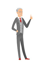 Image showing Senior caucasian businessman giving thumb up