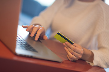 Image showing woman  shopping  Online