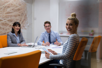 Image showing Business Team At A Meeting at modern office building