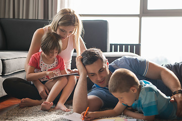 Image showing young couple spending time with kids