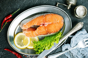 Image showing raw salmon