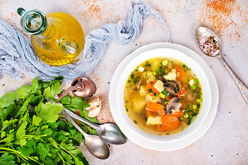 Image showing soup with mushhrooms