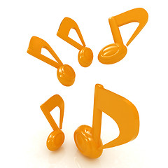 Image showing Yellow music notes. 3d render