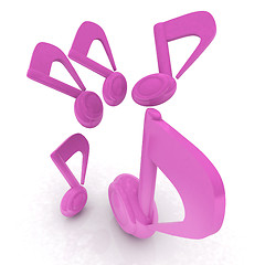 Image showing Pink music notes. 3d render