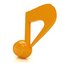 Image showing Yellow music note. 3d render