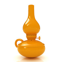 Image showing Retro yellow kerosene lamp icon. 3d render