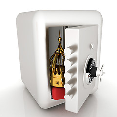 Image showing Safe and crown. Money saving concept. 3d render