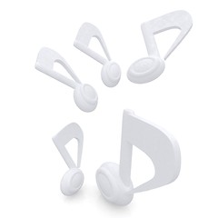 Image showing White music notes. 3d render