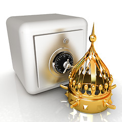 Image showing Safe and crown. Money saving concept. 3d render